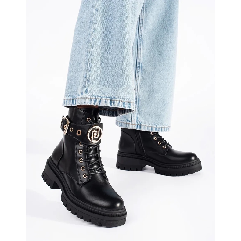 Seastar Black women's ankle boots with decorative strap 1 Seastar Black women's ankle boots with decorative strap 1