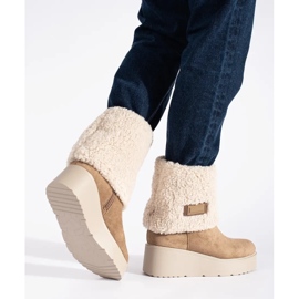 Seastar Dark beige insulated women's wedge boots 2 Seastar Dark beige insulated women's wedge boots 2