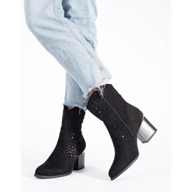 Seastar Openwork cowboy boots black with a heel 1