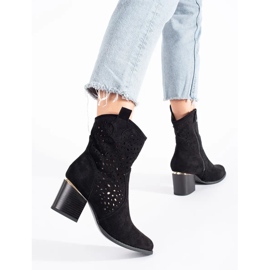 Seastar Openwork cowboy boots black with a heel 2