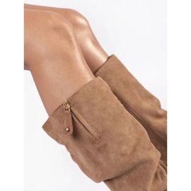 Beige suede women's wedge boots 1 Beige suede women's wedge boots 1