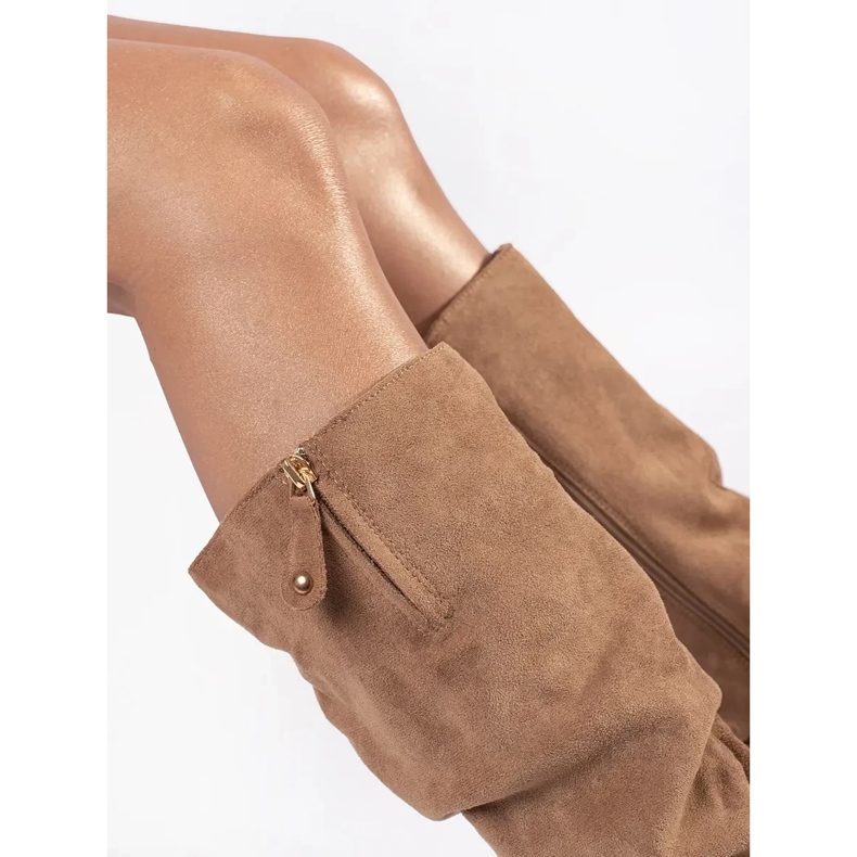 Beige suede women's wedge boots 1 Beige suede women's wedge boots 1