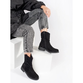 Women's black suede cowboy boots 2 Women's black suede cowboy boots 2