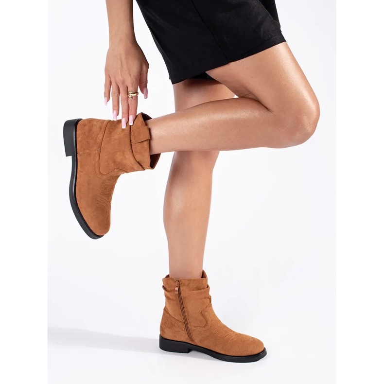 Women's Brown Suede Cowboy Boots 1