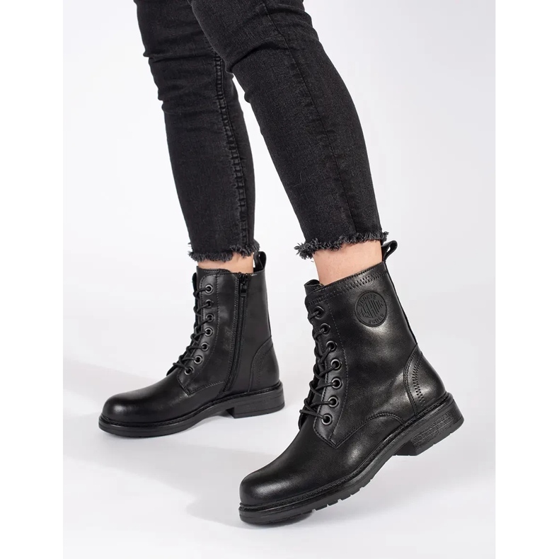 Black women's baggies made of natural leather by Sergio Leone 2 Black women's baggies made of natural leather by Sergio Leone 2