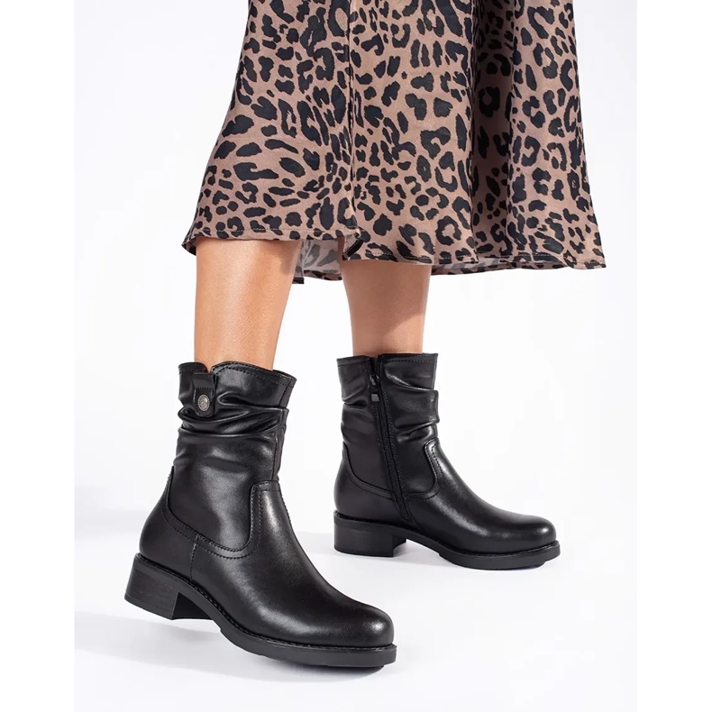 Black leather insulated ankle boots for women Sergio Leone 2 Black leather insulated ankle boots for women Sergio Leone 2