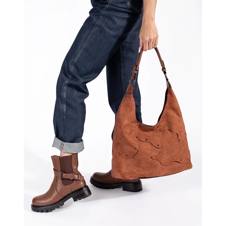 Sergio Leone Women's Brown Leather Platform Chelsea Boots 2