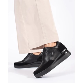 Black leather Sergio Leone women's wedge shoes 2 Black leather Sergio Leone women's wedge shoes 2