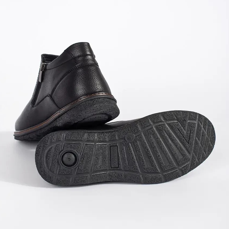 Black winter men's insulated boots 2