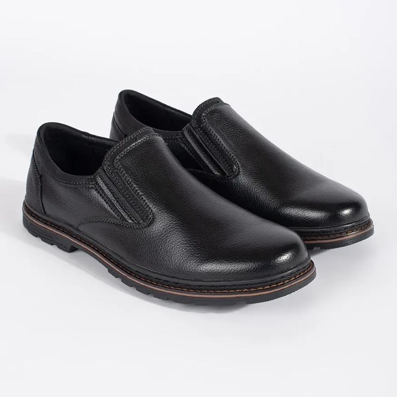 Men's black slip-on shoes 2