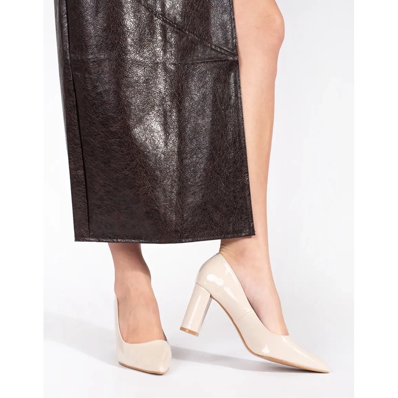 Seastar Elegant patent beige high heel pumps 1 Seastar Elegant patent beige high heel pumps 1