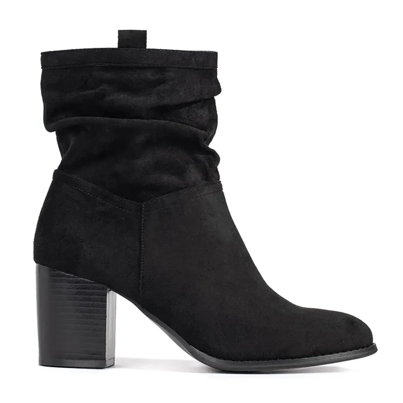 Women's black suede boots on the post 2