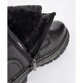 Men's black insulated lace-up ankle boots 1