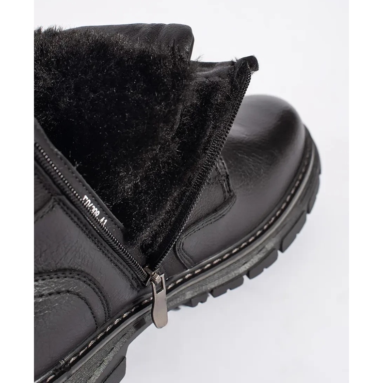 Men's black insulated lace-up ankle boots 1