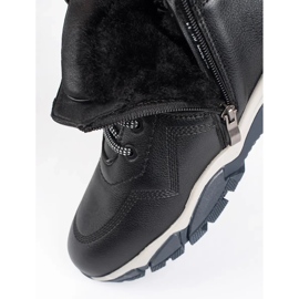 Men's black insulated lace-up ankle boots 1
