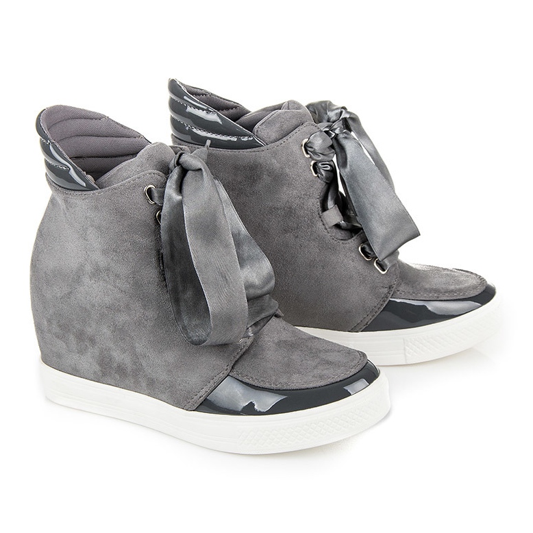 Forever Folie Sneakers with a ribbon grey 1