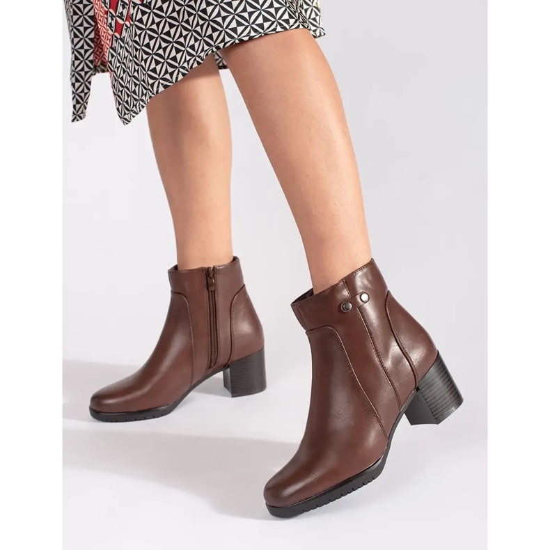 Brown high-heeled ankle boots by Sergio Leone 1
