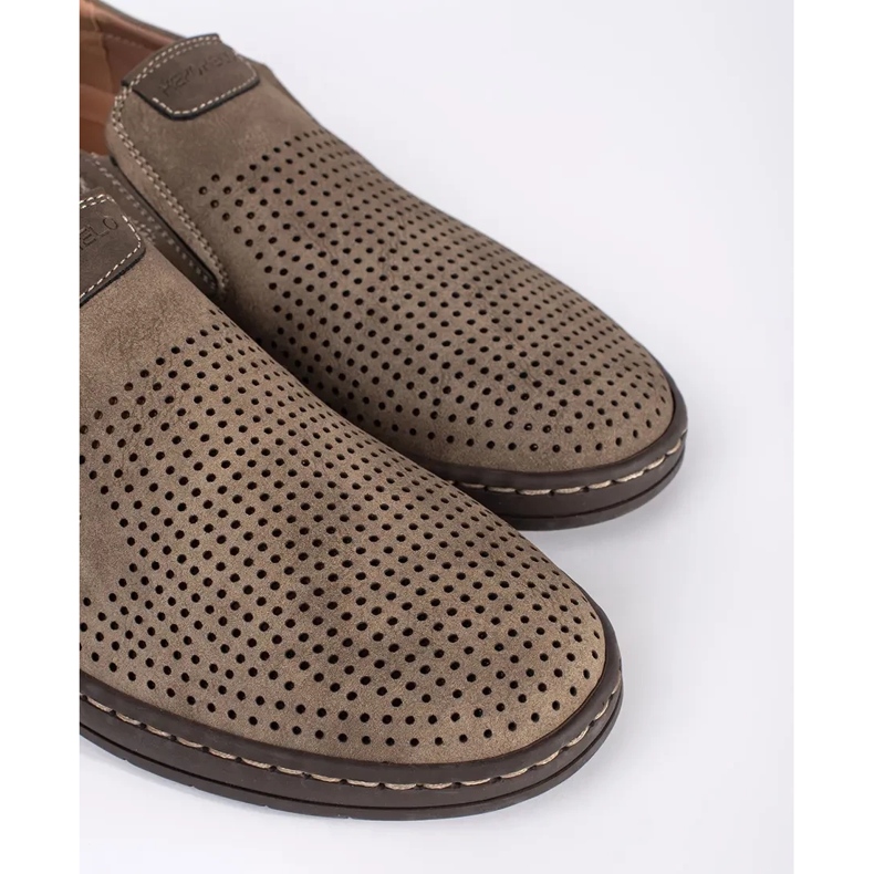 Men's beige openwork moccasins 1