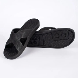 Shelvt Black men's swimming pool flip-flops 1