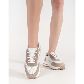 Goodin Leather openwork sports shoes on a thick white-beige sole 2