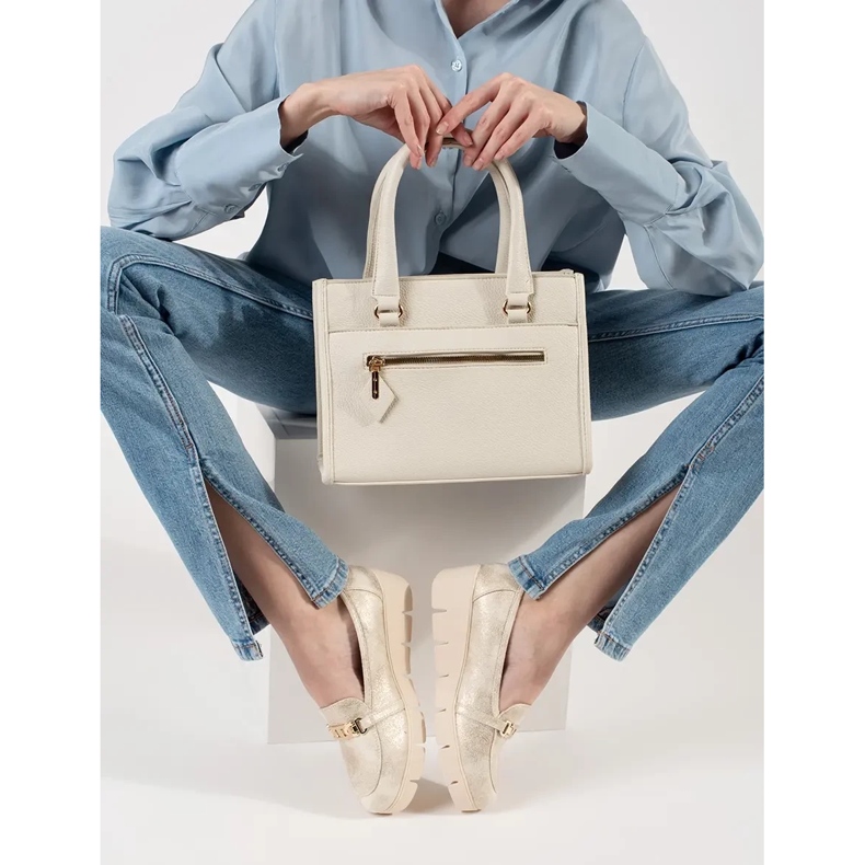 Goodin Golden wedge moccasins with a chain 1