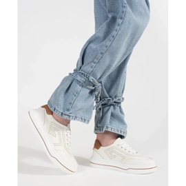 Goodin White punching leather sneakers 1