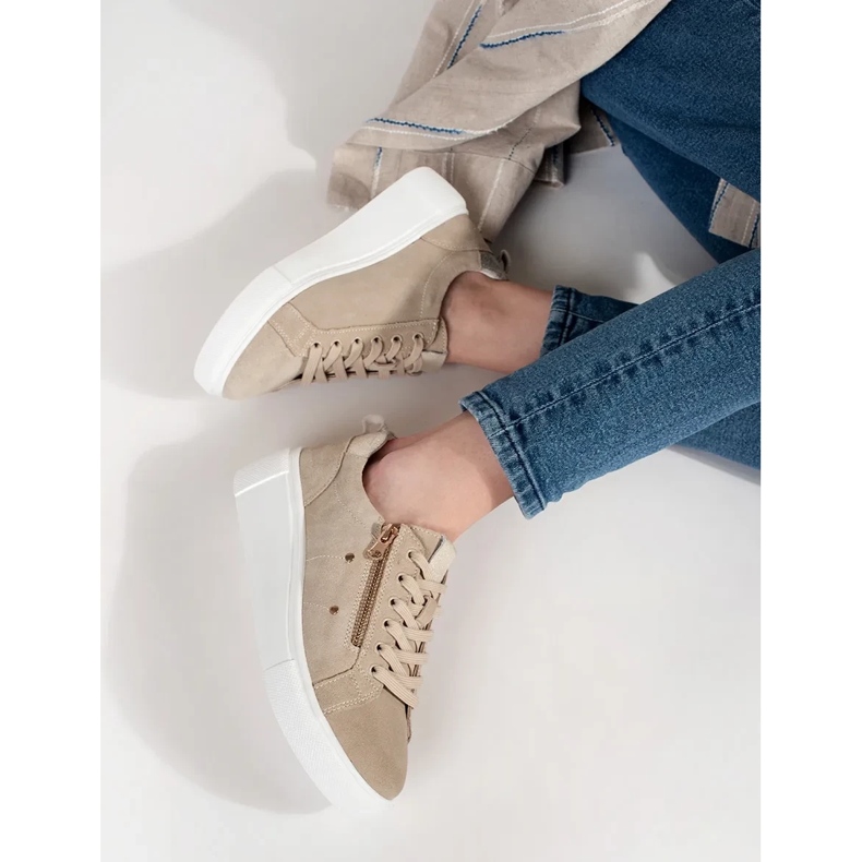 Goodin Beige sneakers with a thick sole 1