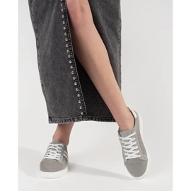 Goodin Gray openwork sneakers made of natural leather grey 2
