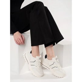 Goodin Leather sports shoes on a thick sole white 2 Goodin Leather sports shoes on a thick sole white 2