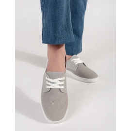 Goodin Gray openwork sneakers made of natural leather grey 1 Goodin Gray openwork sneakers made of natural leather grey 1