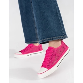 Pink openwork tied sneakers 2 Pink openwork tied sneakers 2