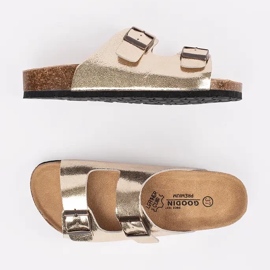 Goodin Golden metallic flip flops on a flat sole 1 Goodin Golden metallic flip flops on a flat sole 1