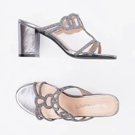 Silver high heels Sergio Leone with zircons 4