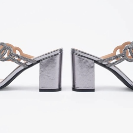 Silver high heels Sergio Leone with zircons 1
