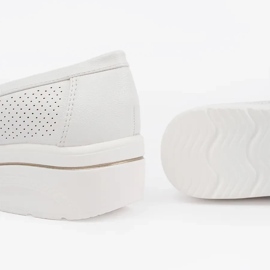 Goodin White loafers on a thick sole 1