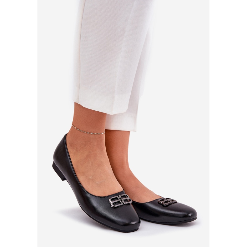 Vinceza Elegant women's ballerinas with decoration of Vincez 62206 black 1 Vinceza Elegant women's ballerinas with decoration of Vincez 62206 black 1