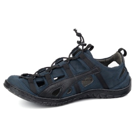 Olivier Men's leather shoes, airy bicycle 262kz navy blue 1