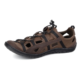 Olivier Men's leather bicycle shoes 262kz brown 1