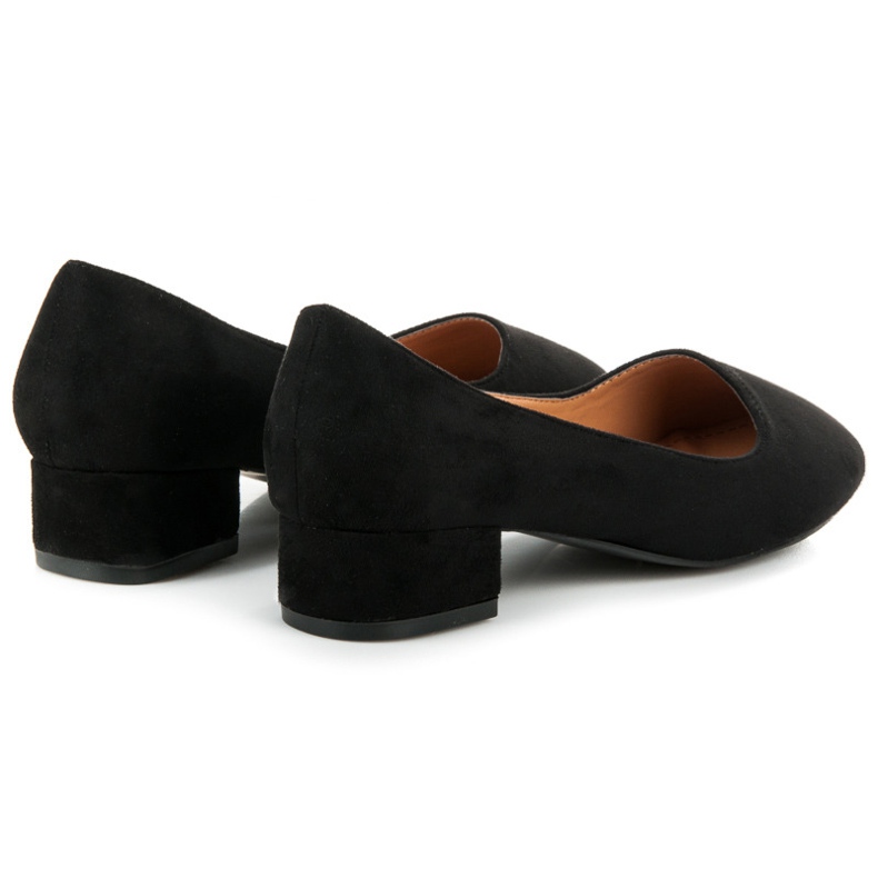 Suede pumps with low heels black 1