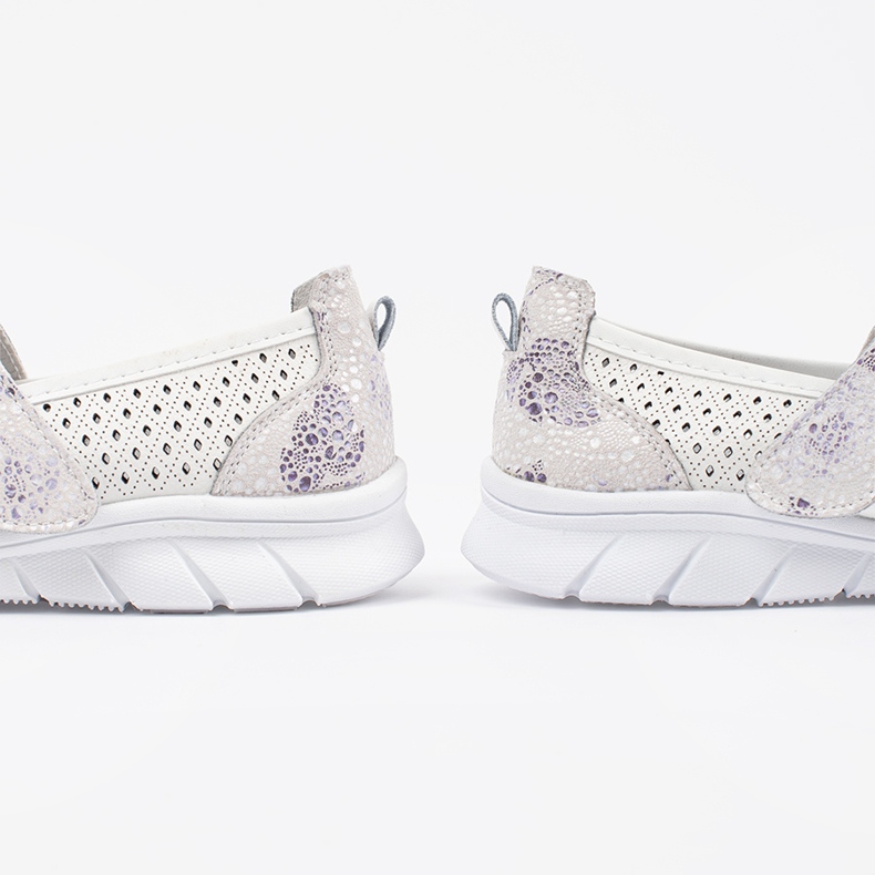 Goodin White openwork leather sports ballerinas 1