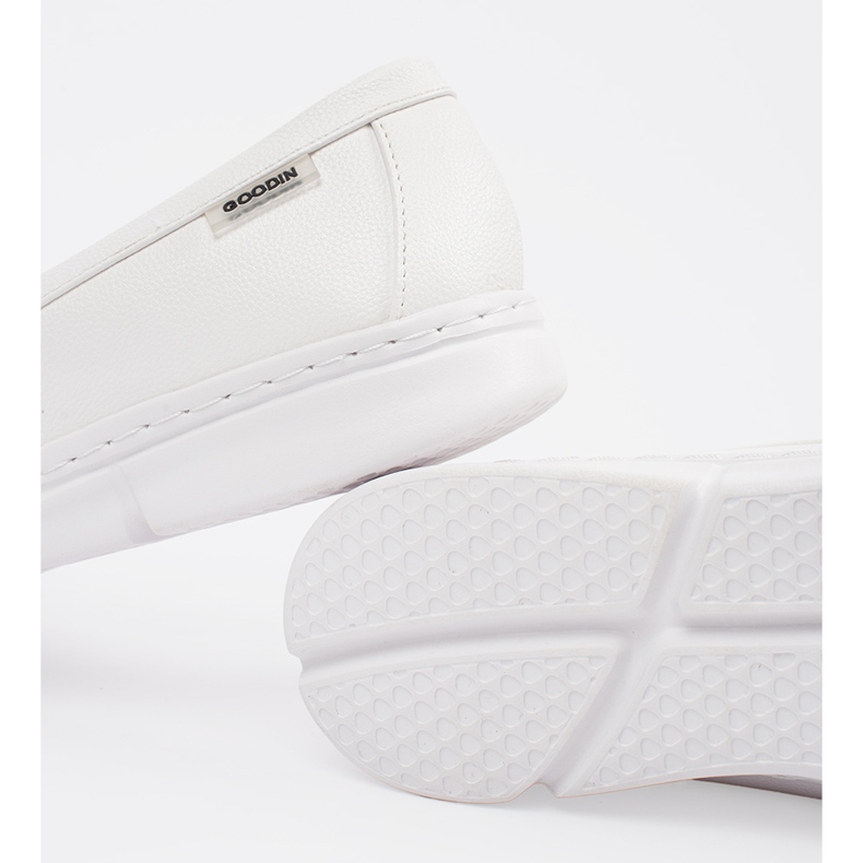 Goodin White women's light loafers with a pin 1 Goodin White women's light loafers with a pin 1