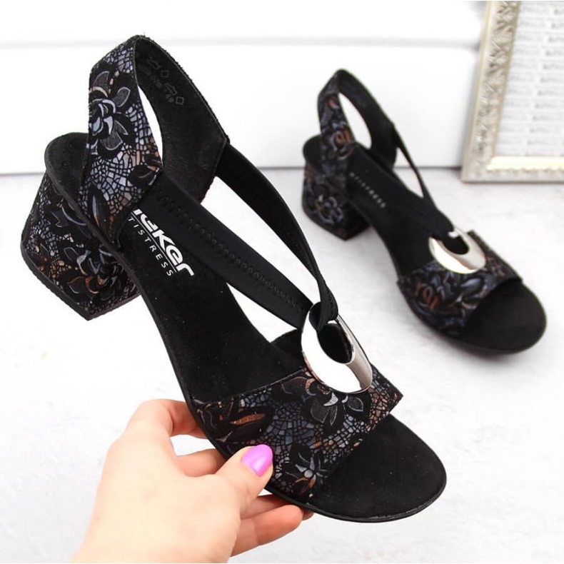 Comfortable Rieker W RKR679 black sandals 2