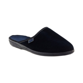 Corduroy slippers navy Befado 201Q033 blue 2 Corduroy slippers navy Befado 201Q033 blue 2