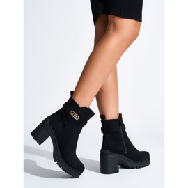 Black women's ankle boots with a heel 1
