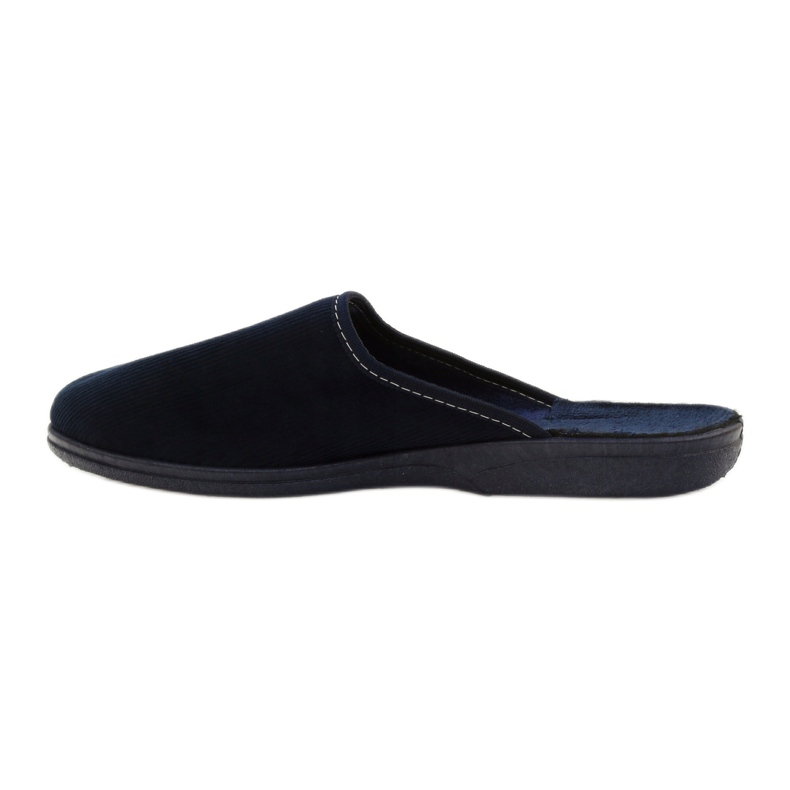 Corduroy slippers navy Befado 201Q033 blue 3 Corduroy slippers navy Befado 201Q033 blue 3