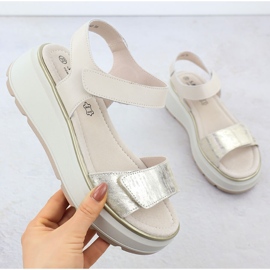 S.Barski Women's leather sandals for Velcro Platforma Złote S. Barski LR51-543 golden 1 S.Barski Women's leather sandals for Velcro Platforma Złote S. Barski LR51-543 golden 1