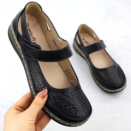 Women's shoes for velcro Black Unisoft 7026 1