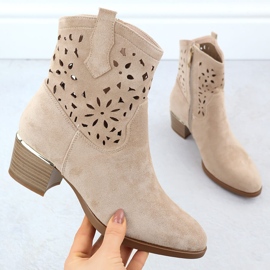 Women's openwork boots beige beige vinceza 58452 1 Women's openwork boots beige beige vinceza 58452 1