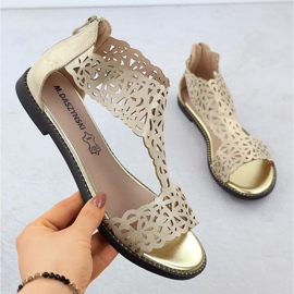 Women's sandals Openwork Platinum Złote M. Daszyński MR24148-2 golden 1