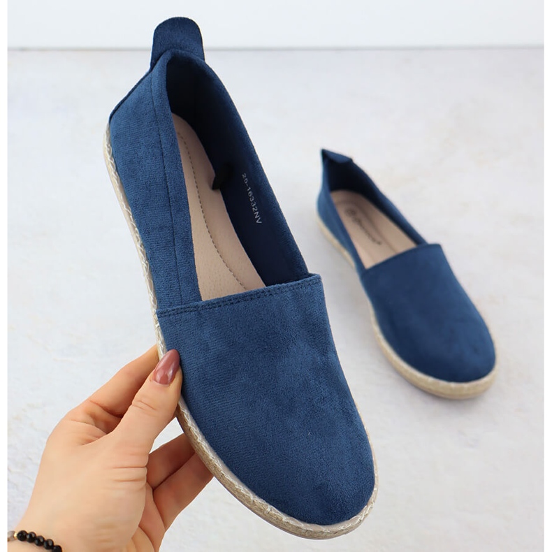 Women's espadrilles inserted in suede navy blue potocki py16332 1